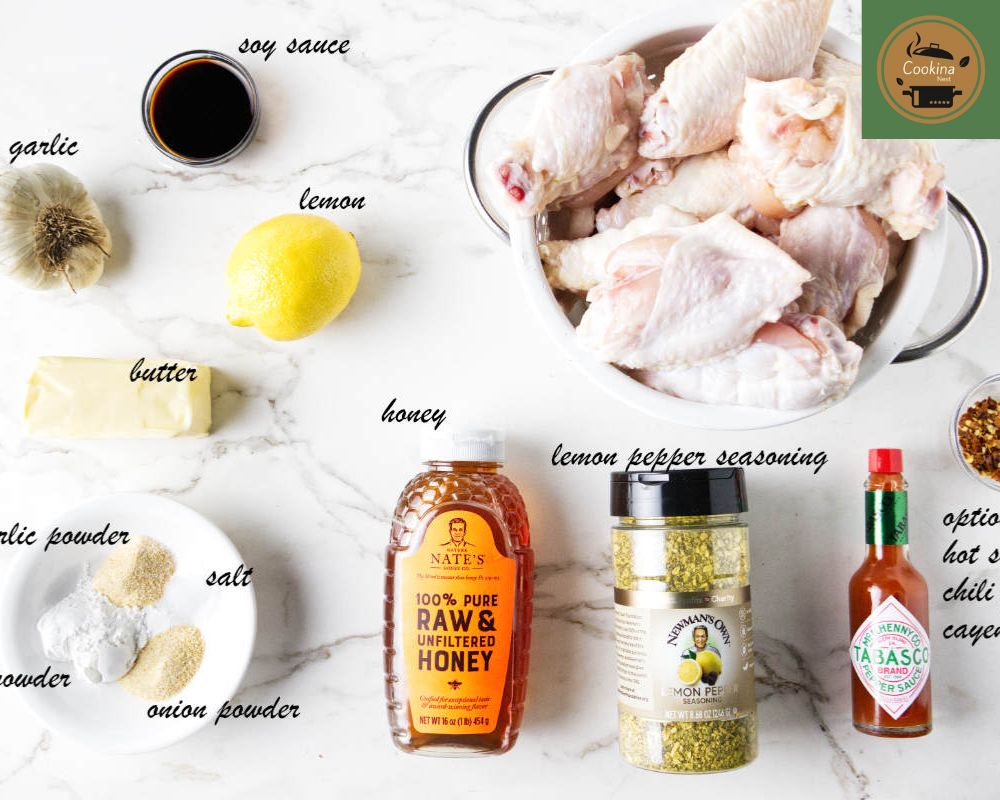 Ingredients For Honey Lemon Pepper Wings