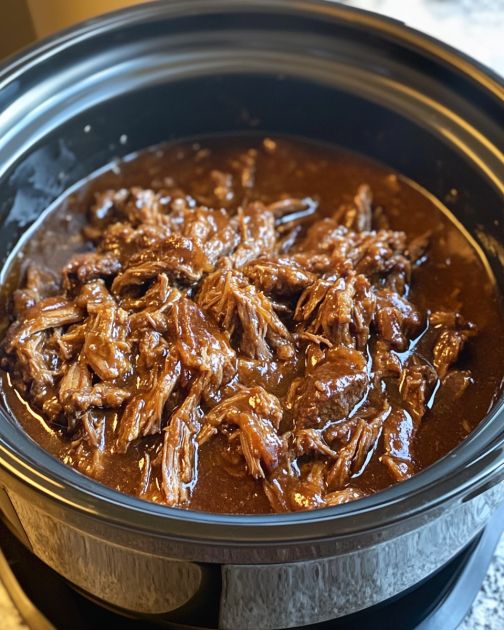 Slow Cooker Shredded BBQ Beef