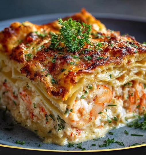 Mediterranean Seafood Lasagna with Shrimp & Crab