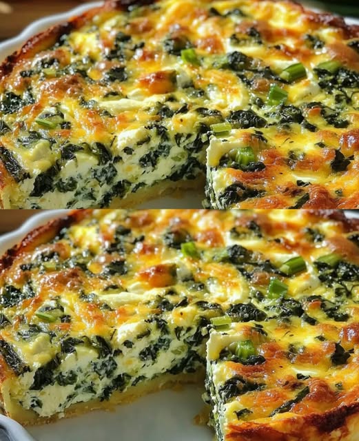Cottage Cheese & Spinach Crustless Quiche