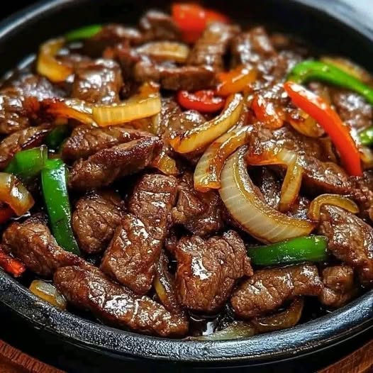 Sizzling Chinese Pepper Steak with Onions