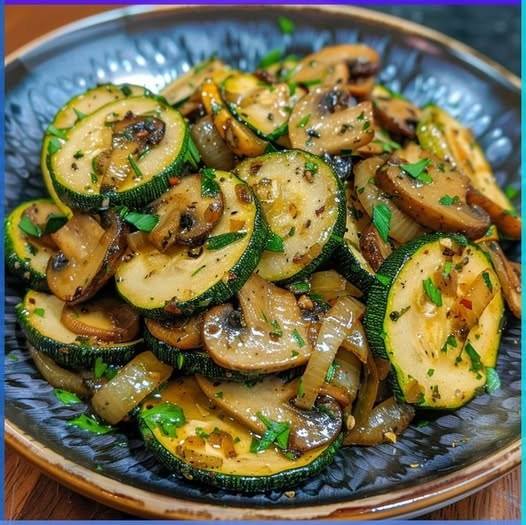 Sautéed Zucchini and Mushrooms with Onions and Herbs