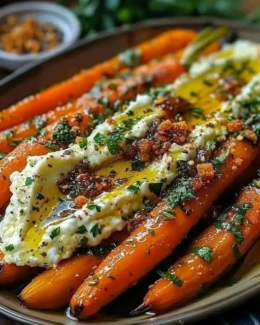 Roasted Carrots with Whipped Ricotta and Hot Honey