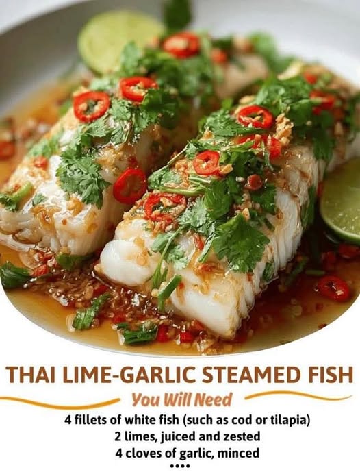 Thai Lime-Garlic Steamed Fish