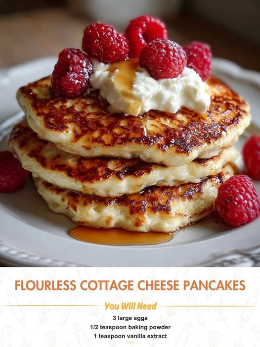 Flourless Cottage Cheese Pancakes