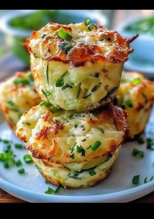 Crispy Parmesan Zucchini Potato Muffins