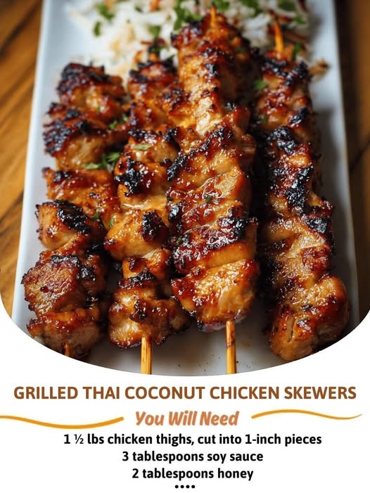 Grilled Thai Coconut Chicken Skewers