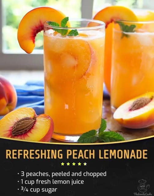 🍑 Refreshing Peach Lemonade Recipe 🍋