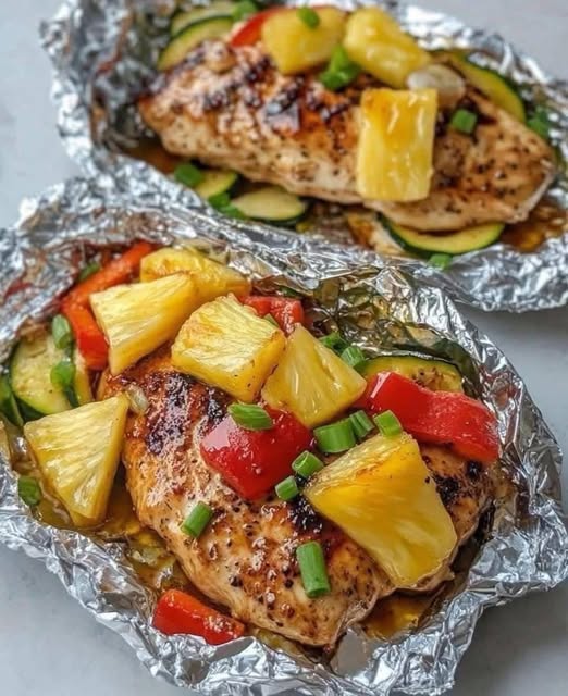 Teriyaki Chicken & Pineapple Foil Packets