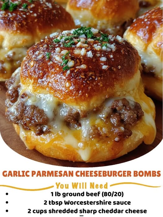 Garlic Parmesan Cheeseburger Bombs