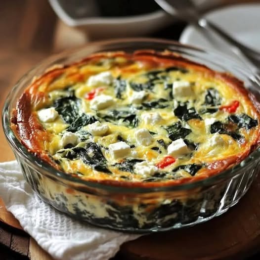 Delicious Crustless Spinach & Feta Quiche for Brunch