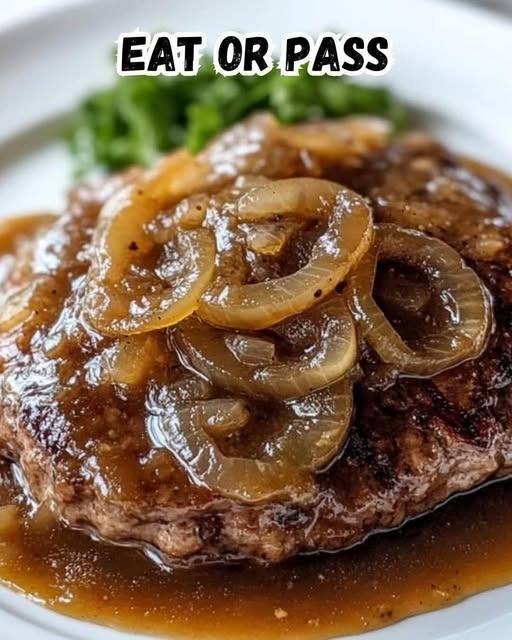 Grilled Hamburger Steaks and Onions