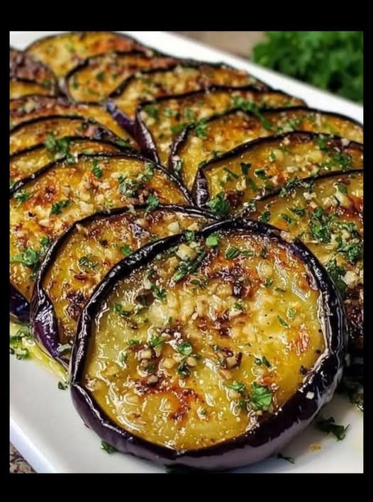Mediterranean Lemon Garlic Roasted Eggplant