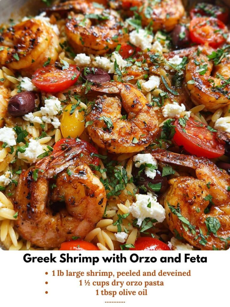 Greek Shrimp with Orzo and Feta