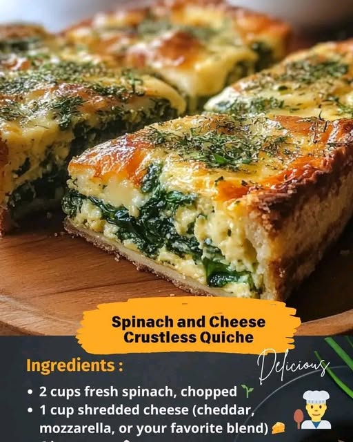 Spinach and Cheese Crustless Quiche