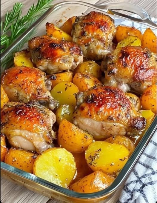 Oven-Baked Chicken Thighs with Potatoes