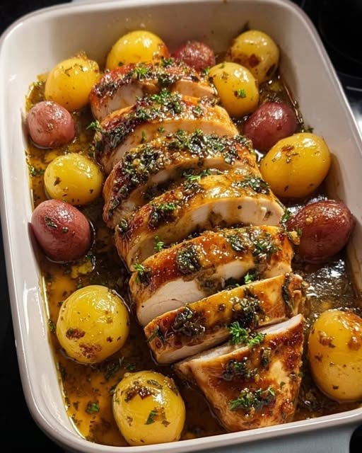 Juicy Herb-Roasted Chicken Breast with Baby Potatoes