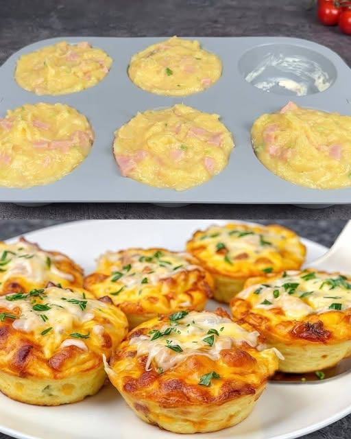 Savory Potato & Ham Muffins