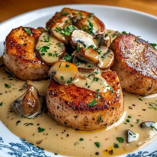 Pork Medallions in Creamy Mushroom Sauce