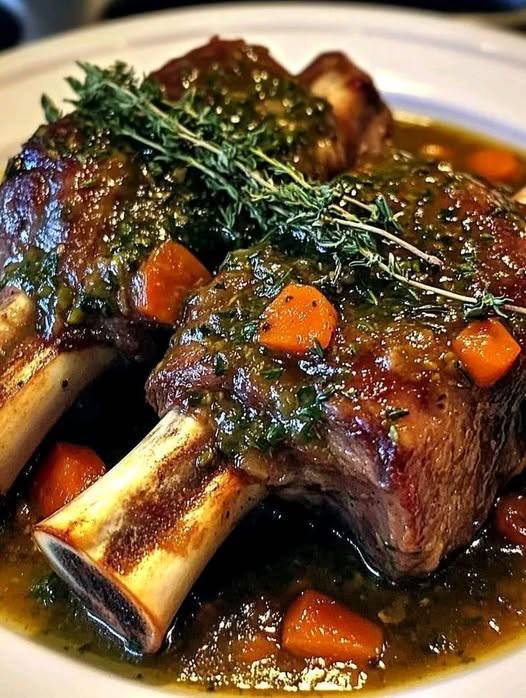 Slow-Cooked Lamb Shanks with Herb-Infused Gravy