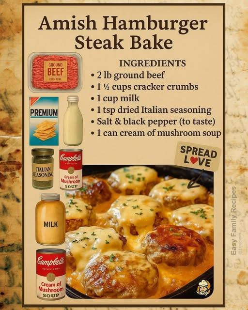 The Cozy Casserole – Amish Hamburger Steak Bake