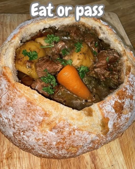 Rustic Comfort Beef Stew in Bread Bowls