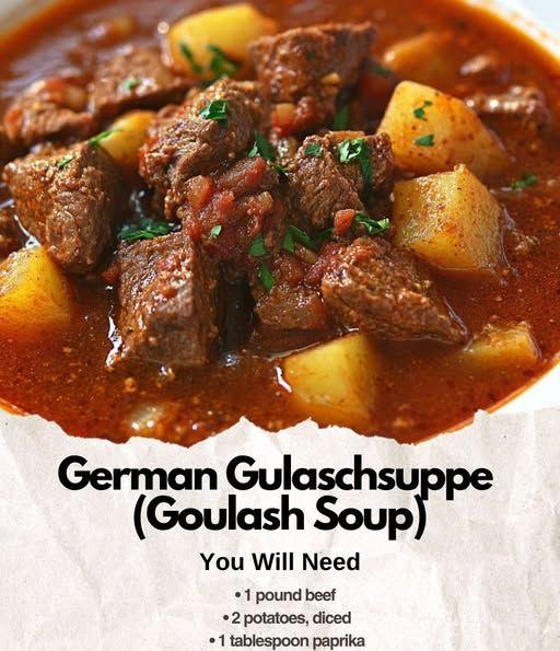 German Gulaschsuppe (Goulash Soup)