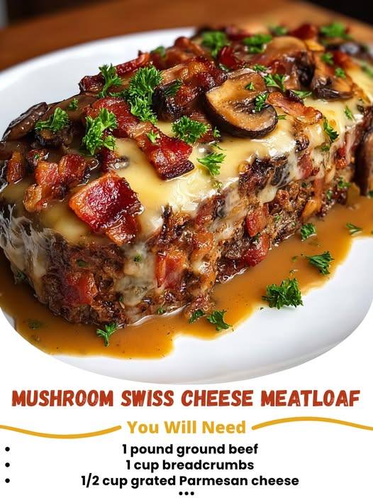 Mushroom Swiss Cheese Meatloaf
