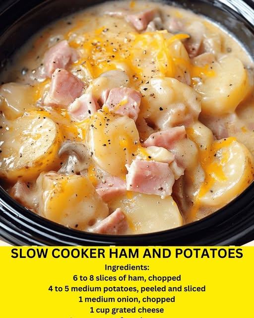 Slow Cooker Ham and Potatoes