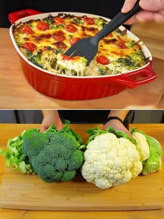 Mediterranean Broccoli and Cauliflower Casserole